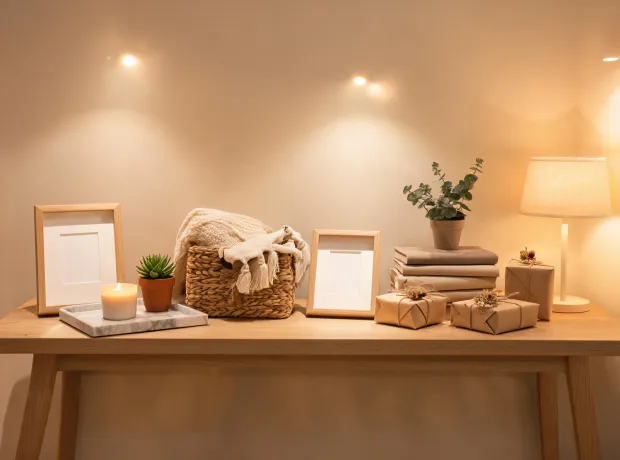 Gift table with Umbra decor and storage products
