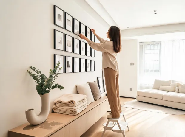 Interior stylist using Umbra frames and decor