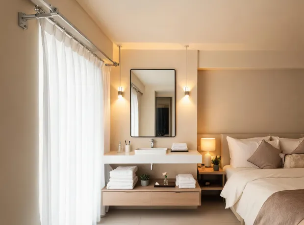 Boutique hospitality room with Umbra accessories