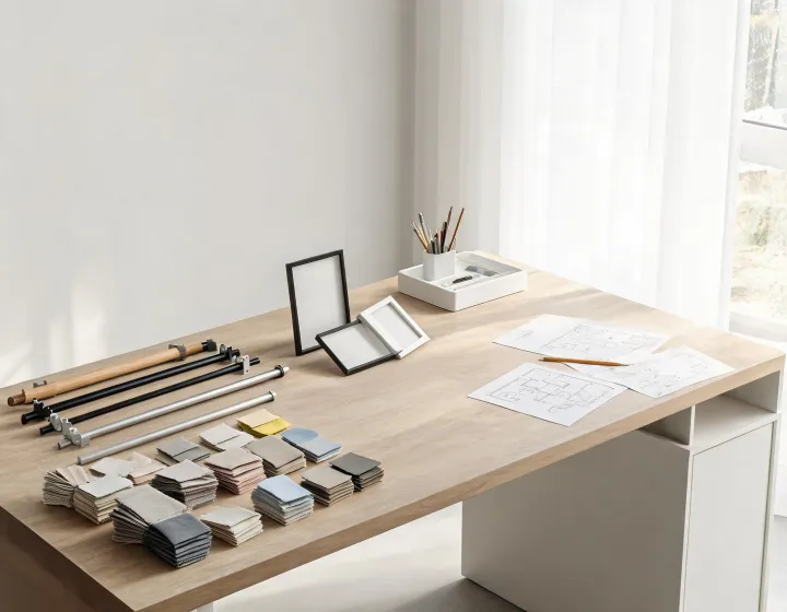 Umbra design service desk with product samples